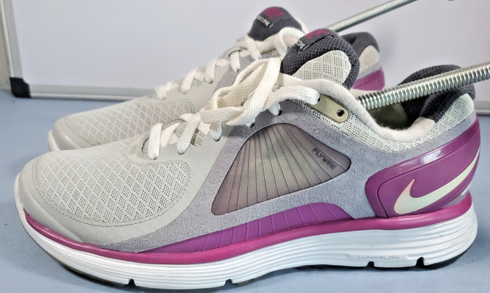 Nike LunarEclipse Flywire Womens Running Shoes 8.5 Gray Purple 408580-011 Sneake